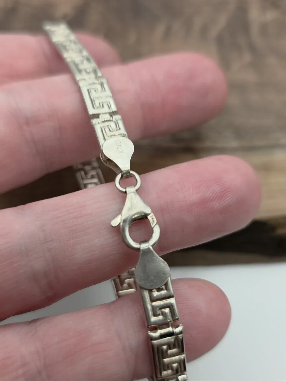 Vintage Paolo Romeo 925 Sterling Silver Greek Key Bracelet